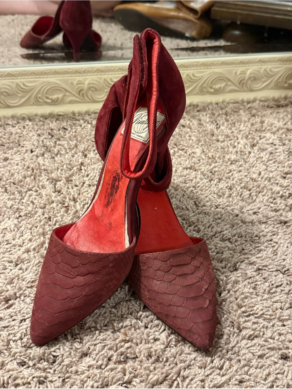 Jeffrey Campbell Burgundy Pointed-Toe D'Orsay Pumps